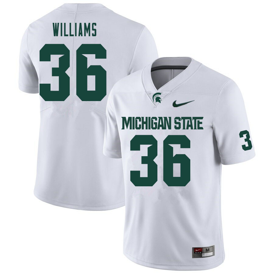 Men #36 Torrell Williams Michigan State Spartans College Football Jerseys Sale-White